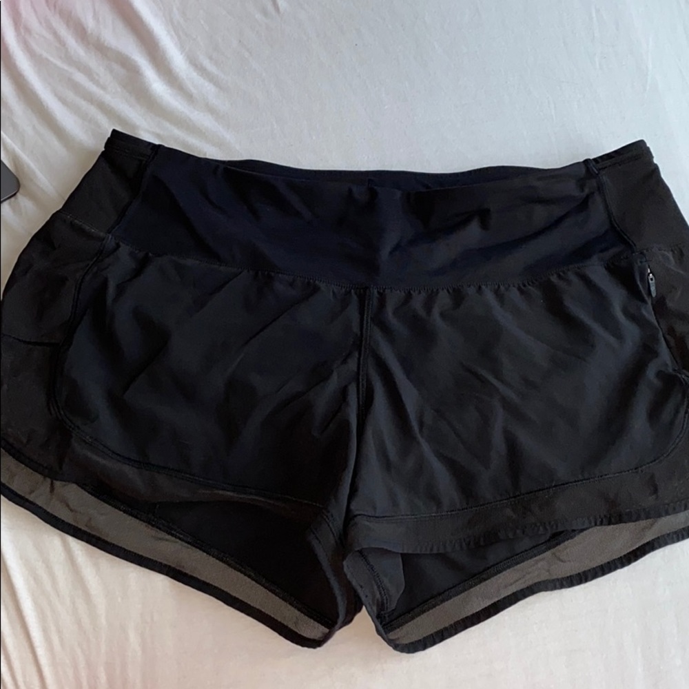 • lululemon • Black Mesh Hem Running Shorts